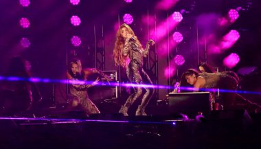 27 Eylül 2025, New York, ABD: Shakira Global Vatandaş Festivali 'nde canlı performans sergilemektedir.)
