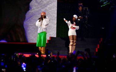 27 Eylül 2025, New York, ABD: Ayra Starr ve Rema, Global Vatandaş Festivali 2025 'in sahnesinde Central Park' ta (niyi fote / thews2)