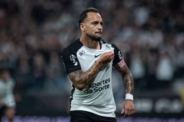 Sao Paulo (SP), 10 / 4 / 2025 - Maycon, Brezilya Futbol Şampiyonası 'nın 27. turu için geçerli olan Corinthians ve Mirassol arasındaki maçtaki golünü 4 Ekim 2025 Cumartesi gecesi kutluyor. (ronaldo barre to\ the new 2)