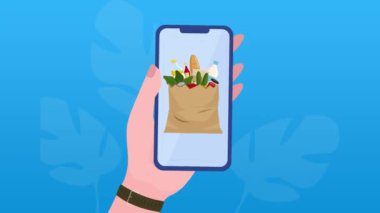 Yemek taşıyıcı illüstrasyon tasarımlı teslimatçı.