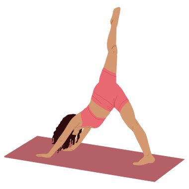 Kadın yogası vektör illüstrasyonu.