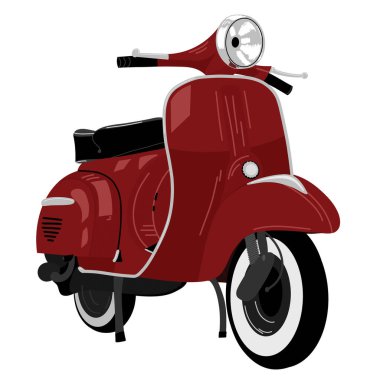 Klasik motosiklet, vektör illüstrasyonu