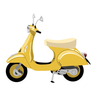 Beyaz arka plan üzerinde izole klasik scooter