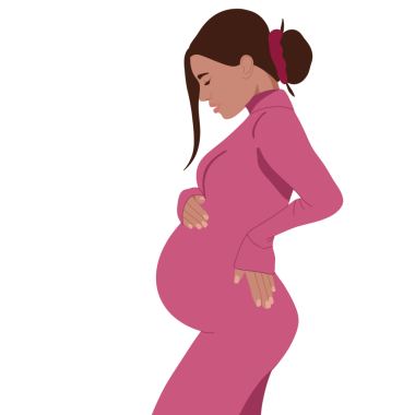 Hamile bir kadının tasviri şeffaf bir arka plan