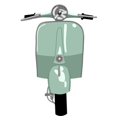 Retro motorsiklet, nane rengi, şeffaf arkaplan