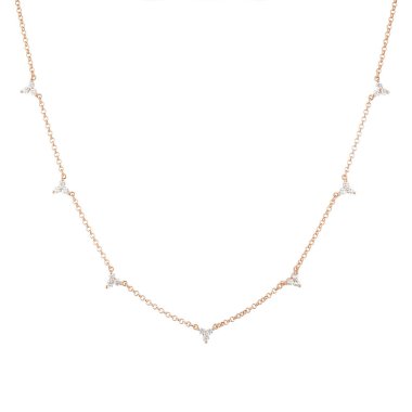 Beyaz arka planda orijinal altın kolye..