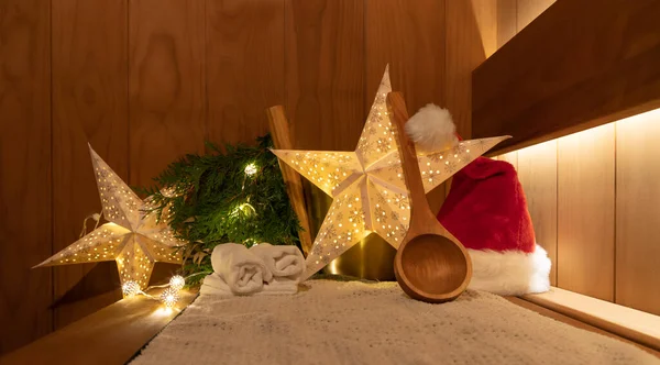 사우나 액세서리 크리스마스와 분위기 스톡 사진