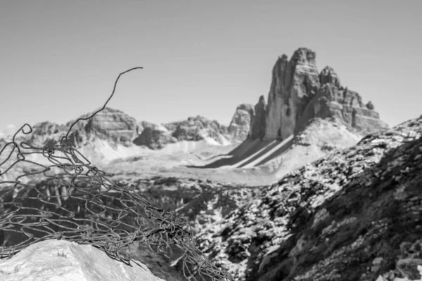 Maradványai Katonai Erődítmények Mount Piano Dolomite Alpokban Épült Első Világháború — Stock Fotó