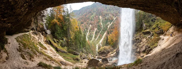 stock image Below the scenic Pericnik waterfall in the Triglav National Park, Slovenia