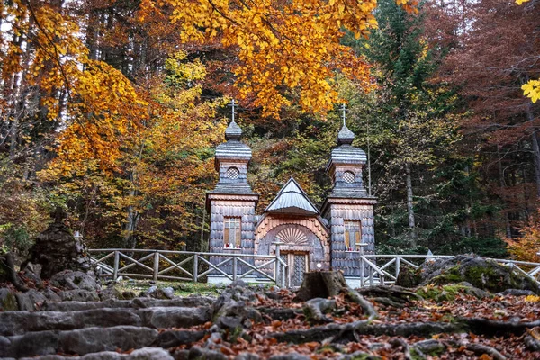 Mała Rosyjsko Prawosławna Kaplica Parku Narodowym Triglav Zbudowana Dla Poległych — Zdjęcie stockowe