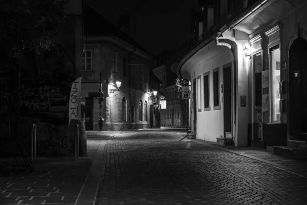 Scenic Abandoned Alley Trubarjeva City Center Ljubljana Night Slovenia — Stock Photo, Image