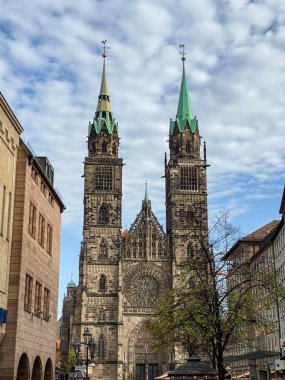 Beautiful old cathedral in the city center of Nuremberg, Germany