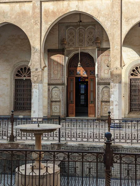 Fes Morocco Abril 2023 Lindo Palácio Tradicional Glaoui Medina Fes — Fotografia de Stock