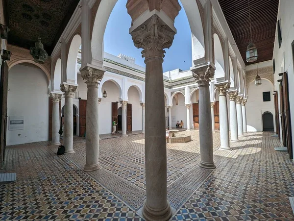 Hermoso Patio Blanco Del Museo Kasbah Tánger Marruecos — Foto de Stock