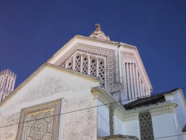 Piękna Katedra Art Deco Piotra Centrum Rabatu Maroko — Zdjęcie stockowe