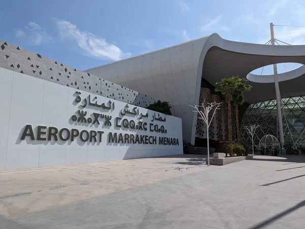 Marrakech Marruecos Abril 2023 Arquitectura Moderna Estilo Árabe Aeropuerto Marrakech —  Fotos de Stock