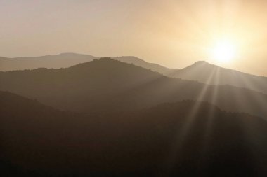 Güney Fas 'taki Atlas Dağları silueti.
