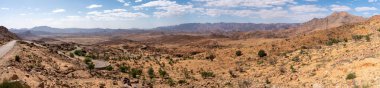 Anti-Atlas Dağları, Fas 'taki Tafraoute Vadisi' nde harika bir panoramik manzara.