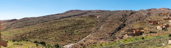 Grand Paysage Panoramique Culture Terrasse Dans Les Montagnes Atlas Région — Photo