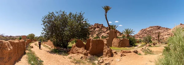 Turistika Malebným Údolím Tafraoute Pohoří Atlas Maroku — Stock fotografie