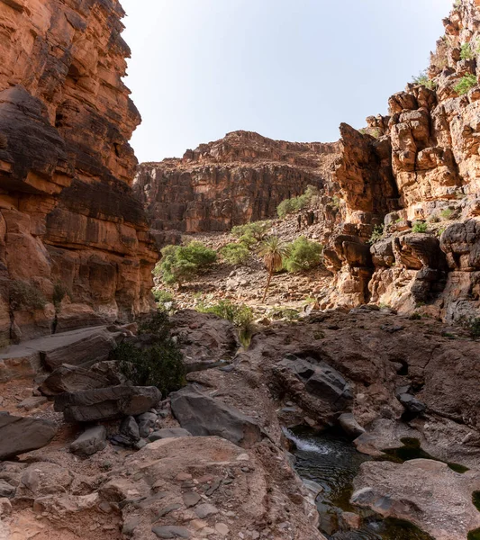 Randonnée Dans Canyon Emblématique Amtoudi Dans Atlas Maroc — Photo