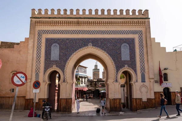 摩洛哥费斯梅迪纳著名的Bab Boujloud城门 — 图库照片