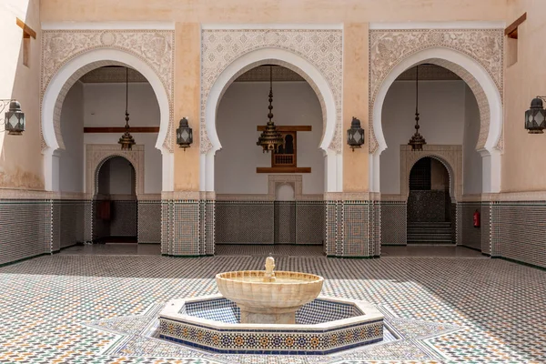 Meknes Morocco March 2023 Famous Mausoleum Moulay Ismail Downtown Fes — Stock Photo, Image