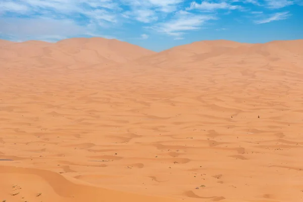 アフリカのサハラの一部 モロッコのヒューマン チビ砂漠の写真の砂丘 ストック画像