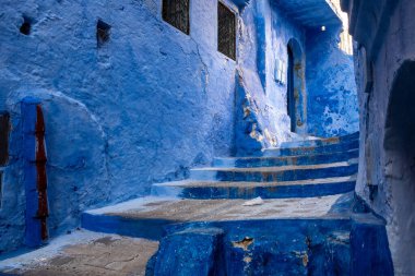 Şef Chaouen, Fas 'ta canlı mavi bir ara sokak.