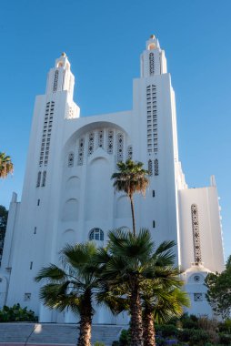 Kutsal Yürek katedrali Art Deco stilinde Kazablanka, Fas 'ın merkezinde