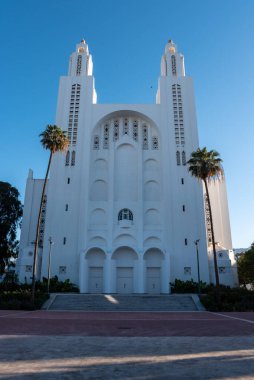 Kutsal Yürek katedrali Art Deco stilinde Kazablanka, Fas 'ın merkezinde