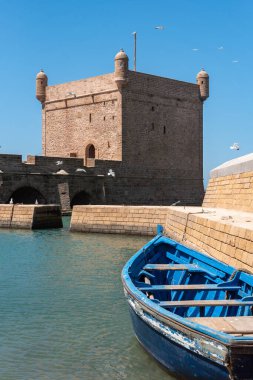 Essaouira, Fas limanında Scala du Port manzarası