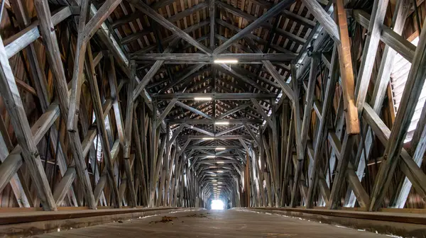 İsviçre ve Lihtenştayn arasındaki tarihi eski Ren köprüsü