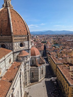 İtalya, Floransa 'daki Santa Maria del Fiore katedralinin hava manzarası