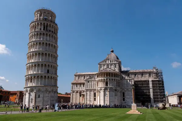 Pisa Italien September 2023 Det Berömda Lutande Tornet Vid Katedralen Royaltyfria Stockfoton