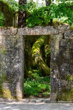 Güney Galiçya 'da Encoro das Conchas Gölü yakınlarında eski bir harabe.