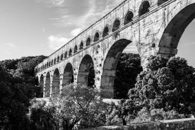 Ünlü Roma su kemeri Pont du Gard, Fransa