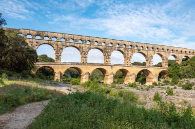 Ünlü Roma su kemeri Pont du Gard, Fransa