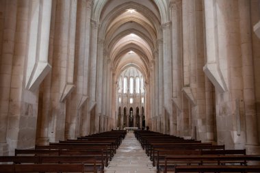 Alcobaca, Portekiz - Haziran 02, 2024 - Alcobaca Manastırı Mağarası, Portekiz