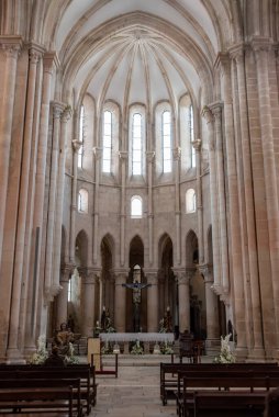 Alcobaca, Portekiz - Haziran 02, 2024 - Portekiz 'deki Alcobaca Manastırı Kilisesi' nde Presbytery