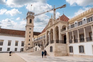 Coimbra, Portugal - Mai 26, 2024 - Courtyard and main building of the historic Coimbra university, Portugal clipart