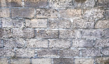 Endonezya, Bali 'deki eski beyaz ve gri tuğla duvar