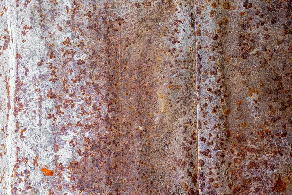 White Painted Corroded Metal Panel Covered Rust — Stock Photo, Image