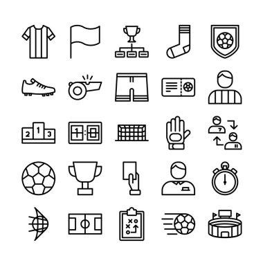 Futbol çizgi Icon set