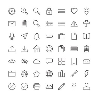 Basic UI Outline Icon Set