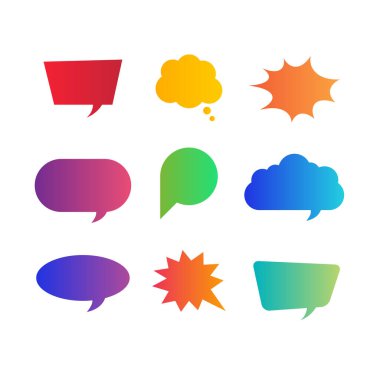 Set of colorful speech bubbles text template