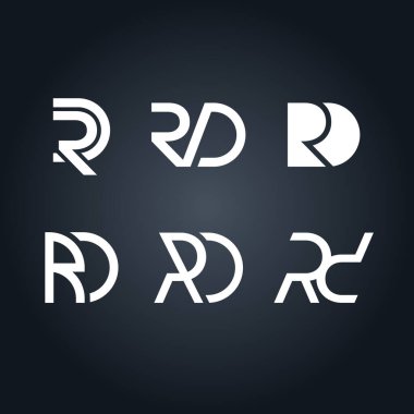 Initial letter logo RD, DR, logo template