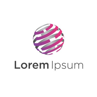 Abstract vector logo in sphere shape. Logo for Business, Global Technology