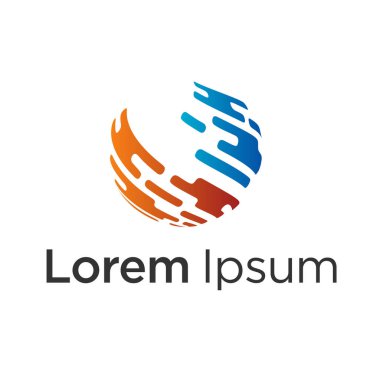 Abstract vector logo in sphere shape. Logo for Business, Global Technology