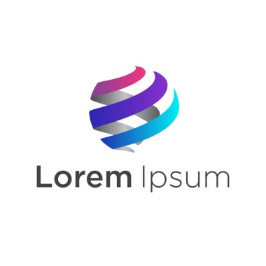 Abstract vector logo in sphere shape. Logo for Business, Global Technology